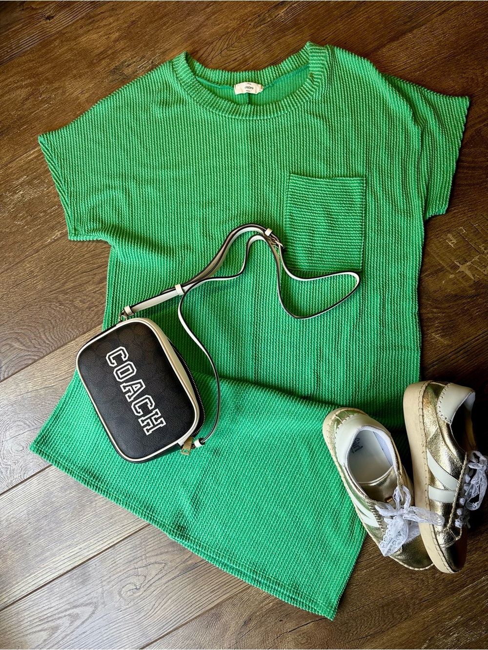 Entro Kelly Green Knit Pocket Dress